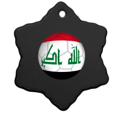 Iraqi Futbol Soccer Team Front And Back Ceramic Star Ornament