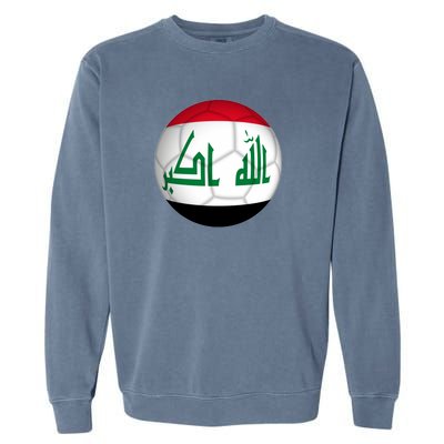 Iraqi Futbol Soccer Team Front And Back Garment-Dyed Sweatshirt