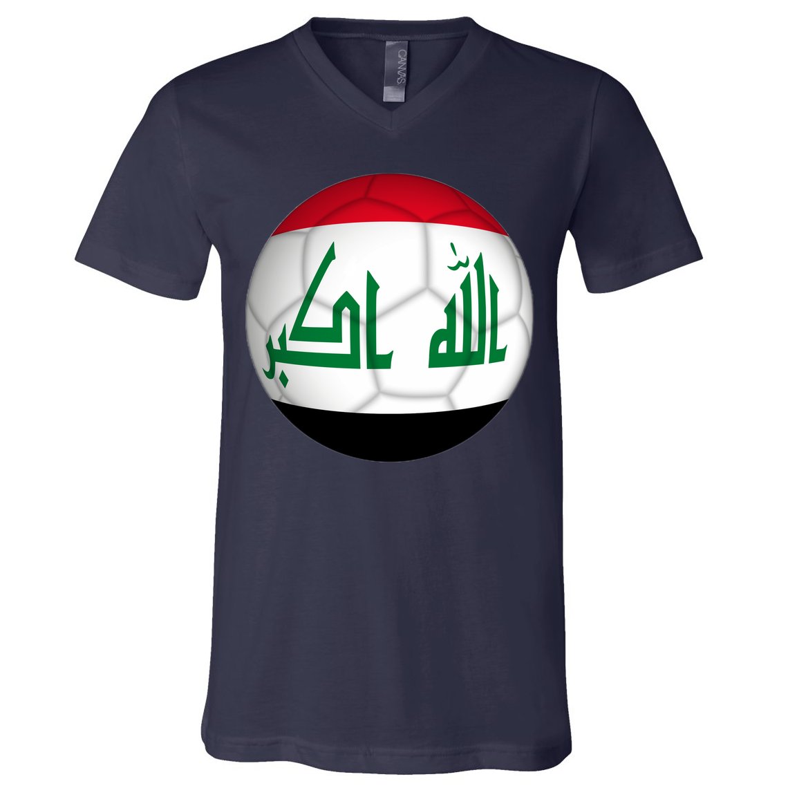 Iraqi Futbol Soccer Team Front And Back V-Neck T-Shirt