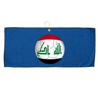 Iraqi Futbol Soccer Team Front And Back Large Microfiber Waffle Golf Towel