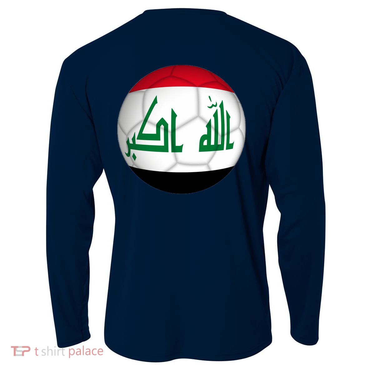 Iraqi Futbol Soccer Team Front And Back Cooling Performance Long Sleeve Crew
