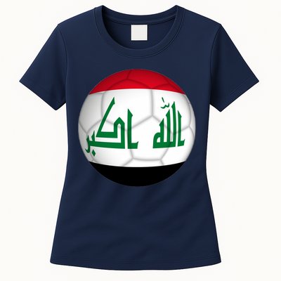 Iraqi Futbol Soccer Team Front And Back Womens T-Shirt