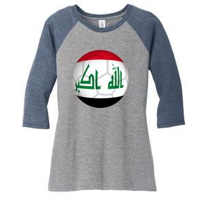 Iraqi Futbol Soccer Team Front And Back Women's Tri-Blend 3/4-Sleeve Raglan Shirt