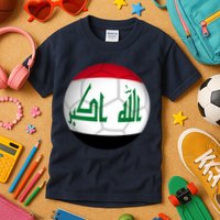 Iraqi Futbol Soccer Team Front And Back Kids T-Shirt