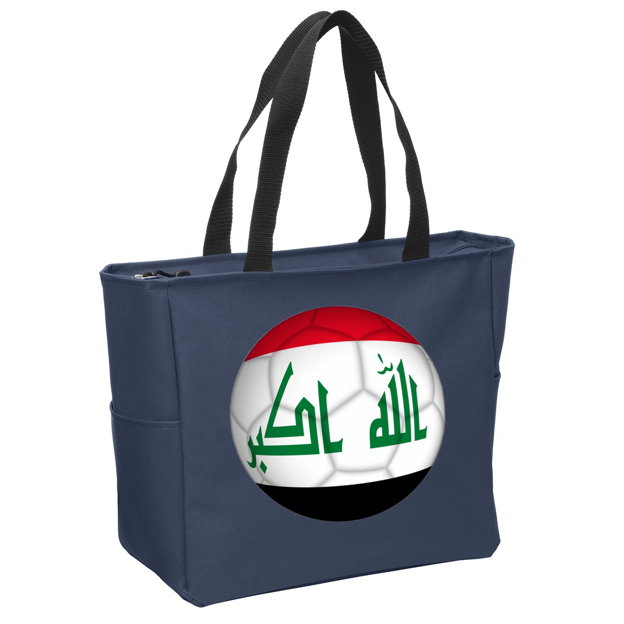Iraqi Futbol Soccer Team Front And Back Zip Tote Bag