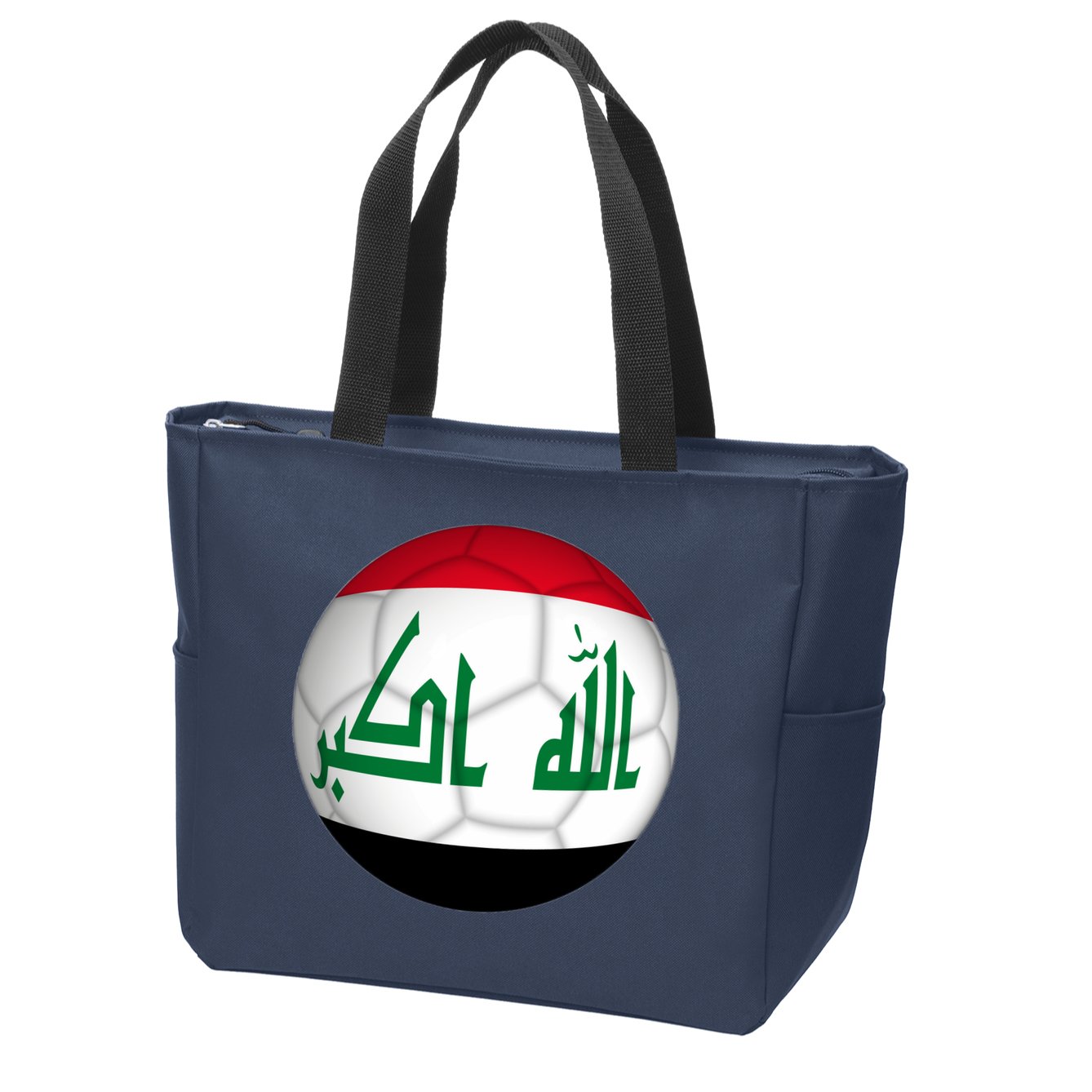 Iraqi Futbol Soccer Team Front And Back Zip Tote Bag