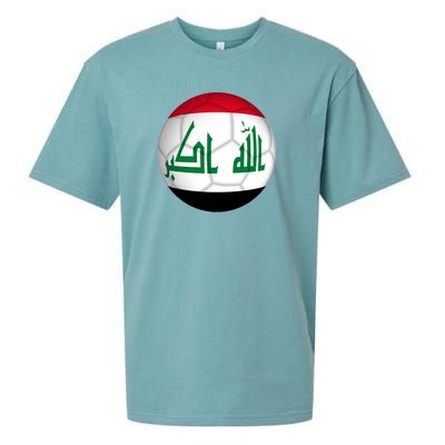 Iraqi Futbol Soccer Team Front And Back Sueded Cloud Jersey T-Shirt