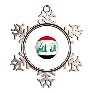 Iraqi Futbol Soccer Team Front And Back Metallic Star Ornament