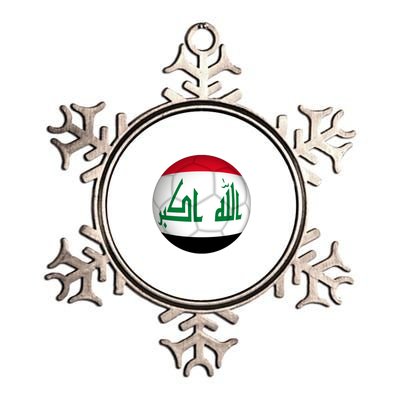 Iraqi Futbol Soccer Team Front And Back Metallic Star Ornament