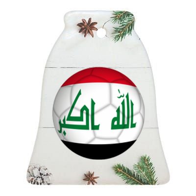 Iraqi Futbol Soccer Team Front And Back Ceramic Bell Ornament