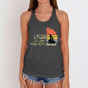 I Fish So I Dont Choke People Funny Sayings Women's Knotted Racerback Tank