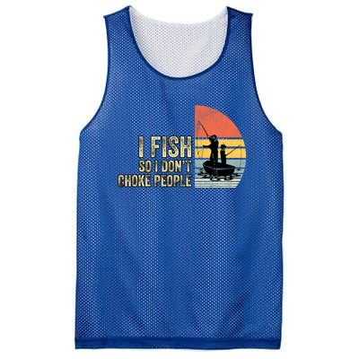 I Fish So I Dont Choke People Funny Sayings Mesh Reversible Basketball Jersey Tank