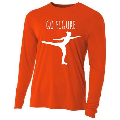 Ice Figure Skating Gift Skater Funny Go Figure Cute Gift Cooling Performance Long Sleeve Crew