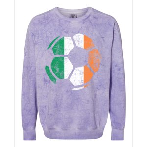 Irish Flag Soccer Football St Patrick's Day Sports Gift Colorblast Crewneck Sweatshirt