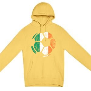 Irish Flag Soccer Football St Patrick's Day Sports Gift Premium Pullover Hoodie