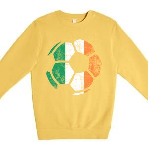 Irish Flag Soccer Football St Patrick's Day Sports Gift Premium Crewneck Sweatshirt