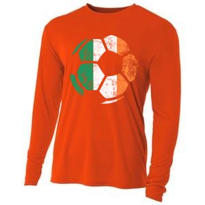 Irish Flag Soccer Football St Patrick's Day Sports Gift Cooling Performance Long Sleeve Crew