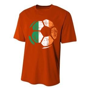 Irish Flag Soccer Football St Patrick's Day Sports Gift Performance Sprint T-Shirt