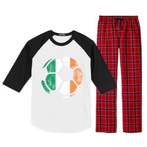 Irish Flag Soccer Football St Patrick's Day Sports Gift Raglan Sleeve Pajama Set