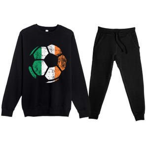 Irish Flag Soccer Football St Patrick's Day Sports Gift Premium Crewneck Sweatsuit Set