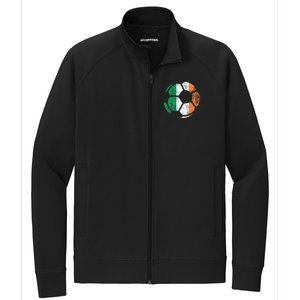 Irish Flag Soccer Football St Patrick's Day Sports Gift Stretch Full-Zip Cadet Jacket