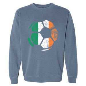 Irish Flag Soccer Football St Patrick's Day Sports Gift Garment-Dyed Sweatshirt