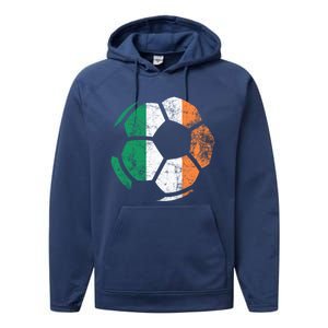 Irish Flag Soccer Football St Patrick's Day Sports Gift Performance Fleece Hoodie