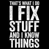 I Fix Stuff And I Know Things Mechanic Drawstring Bag