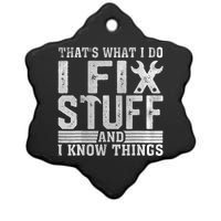 I Fix Stuff Funny Mechanic Engineer Handyman FatherS Day Ceramic Star Ornament