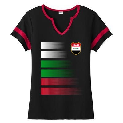 Iraqi Futbol Soccer Jersey Ladies Halftime Notch Neck Tee