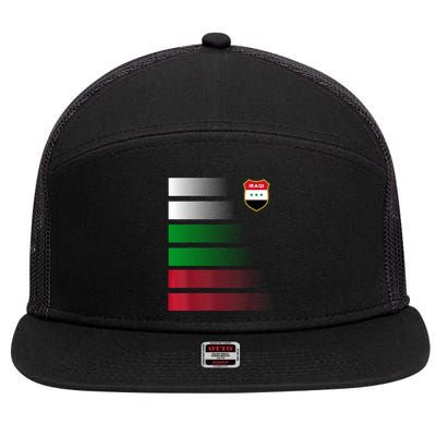 Iraqi Futbol Soccer Jersey 7 Panel Mesh Trucker Snapback Hat