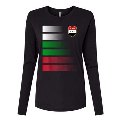 Iraqi Futbol Soccer Jersey Womens Cotton Relaxed Long Sleeve T-Shirt