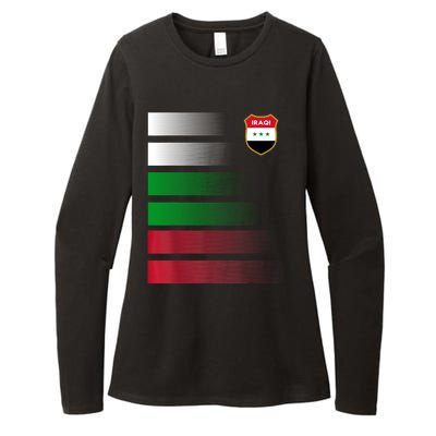 Iraqi Futbol Soccer Jersey Womens CVC Long Sleeve Shirt