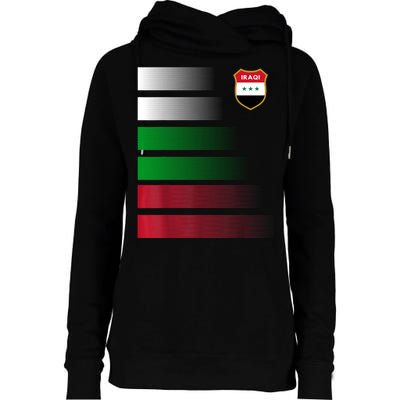 Iraqi Futbol Soccer Jersey Womens Funnel Neck Pullover Hood