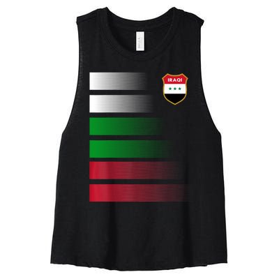 Iraqi Futbol Soccer Jersey Women's Racerback Cropped Tank