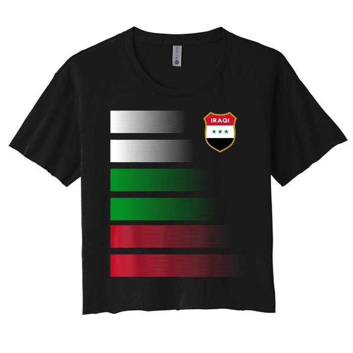 Iraqi Futbol Soccer Jersey Women's Crop Top Tee