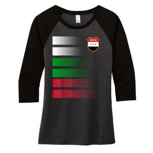 Iraqi Futbol Soccer Jersey Women's Tri-Blend 3/4-Sleeve Raglan Shirt