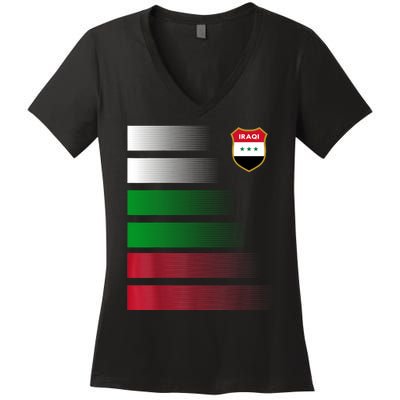 Iraqi Futbol Soccer Jersey Women's V-Neck T-Shirt