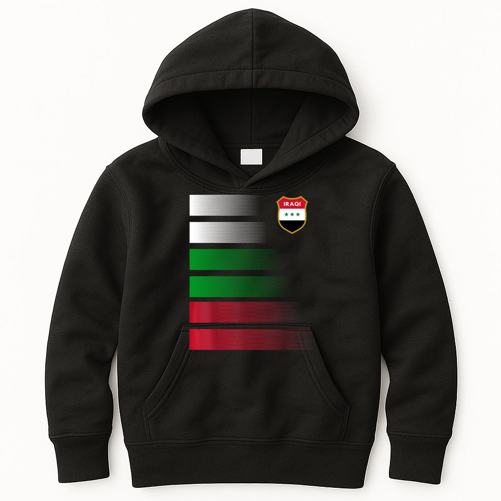 Iraqi Futbol Soccer Jersey Kids Hoodie