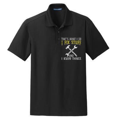 I Fix Stuff And Know Things Funny Car Mechanic Dry Zone Grid Polo