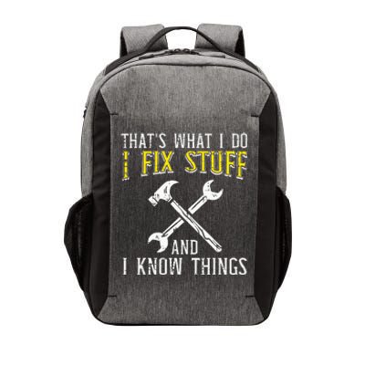 I Fix Stuff And Know Things Funny Car Mechanic Vector Backpack