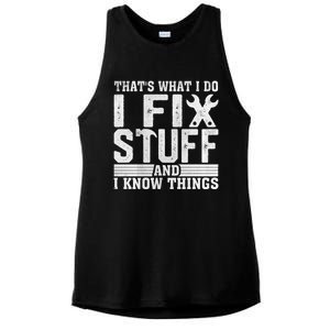 I Fix Stuff Funny Mechanic Engineer Handy FatherS Day Gift Ladies PosiCharge Tri-Blend Wicking Tank