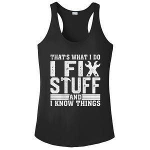 I Fix Stuff Funny Mechanic Engineer Handy FatherS Day Gift Ladies PosiCharge Competitor Racerback Tank