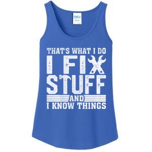 I Fix Stuff Funny Mechanic Engineer Handy FatherS Day Gift Ladies Essential Tank