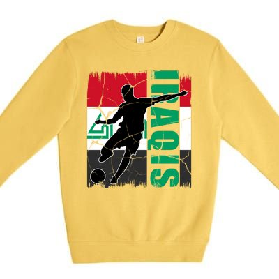 Iraqi Futbol Soccer Player Premium Crewneck Sweatshirt