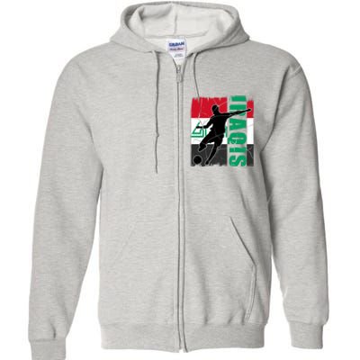 Iraqi Futbol Soccer Player Full Zip Hoodie