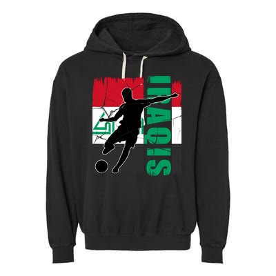 Iraqi Futbol Soccer Player Garment-Dyed Fleece Hoodie
