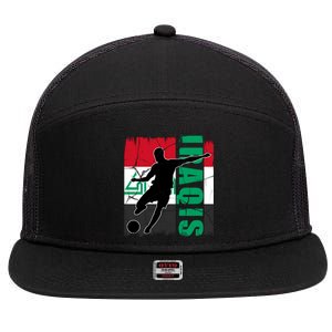 Iraqi Futbol Soccer Player 7 Panel Mesh Trucker Snapback Hat