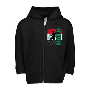 Iraqi Futbol Soccer Player Toddler Zip Fleece Hoodie