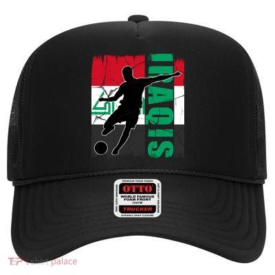 Iraqi Futbol Soccer Player High Crown Mesh Back Trucker Hat
